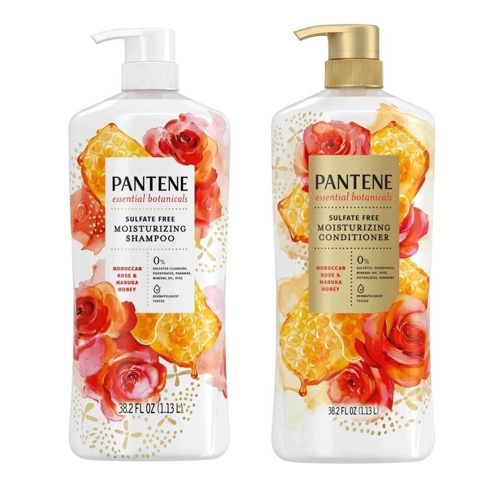 Pantene Essential Botanicals Moroccan Rose Manuka Honey Shampoo Conditioner Set
